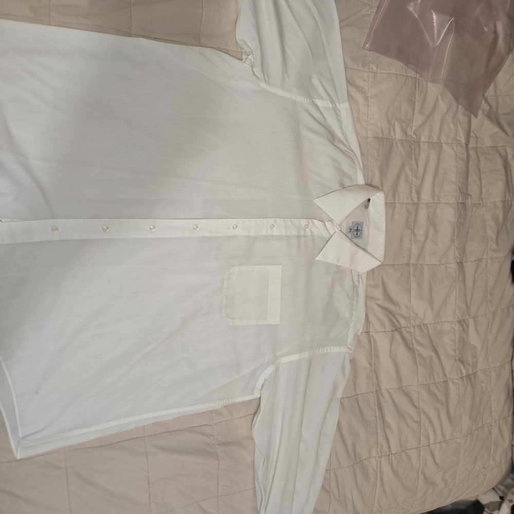 18-1/2 (36-37) Men's White Long-Sleeve Dress Shirt. SALE